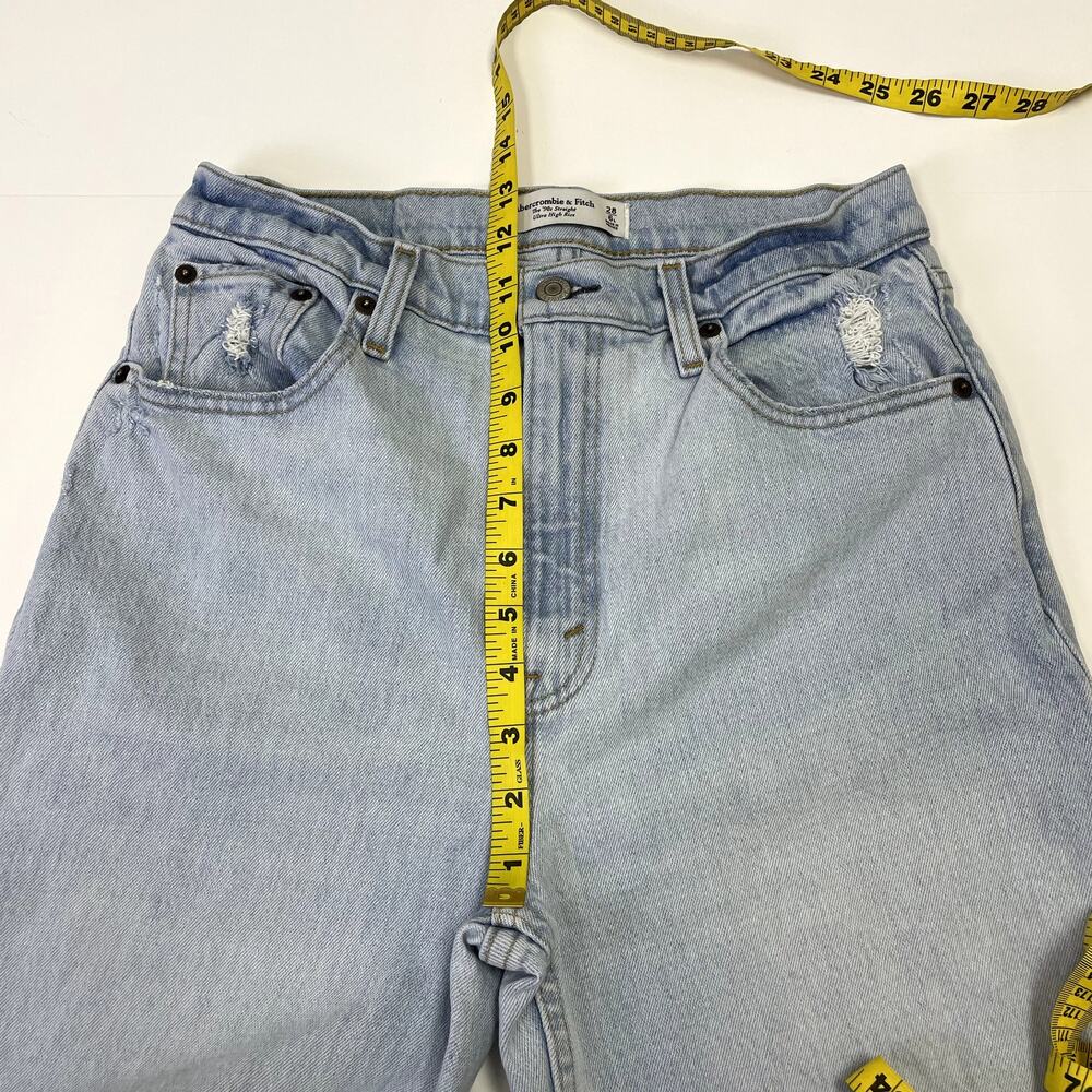 Abercrombie & Fitch 90s Straight Ultra High rise Jeans Size 28/6L - Picture 11 of 13